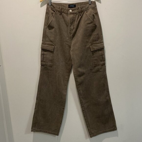 Vivitiko Cargo Pants Wide leg jeans Brown Size Medium - Picture 10 of 16